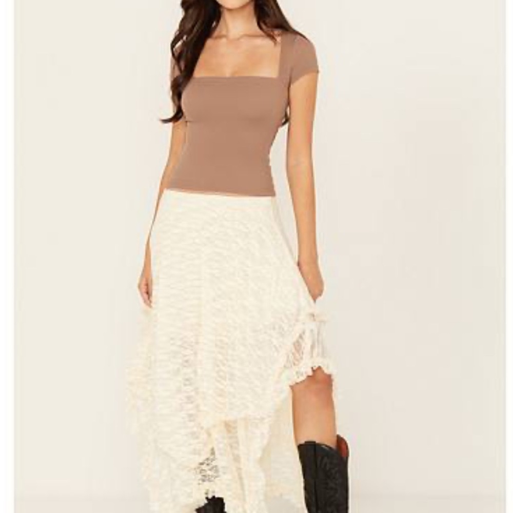 Originality Women’s Novelty Hem. Lace Midi Skirt